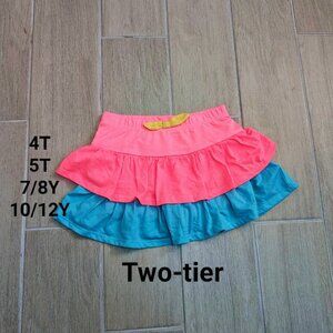 Cynthia Rowley 2 Tier Color Block Ruffles Skort with Bow Super Soft Cotton NWOT